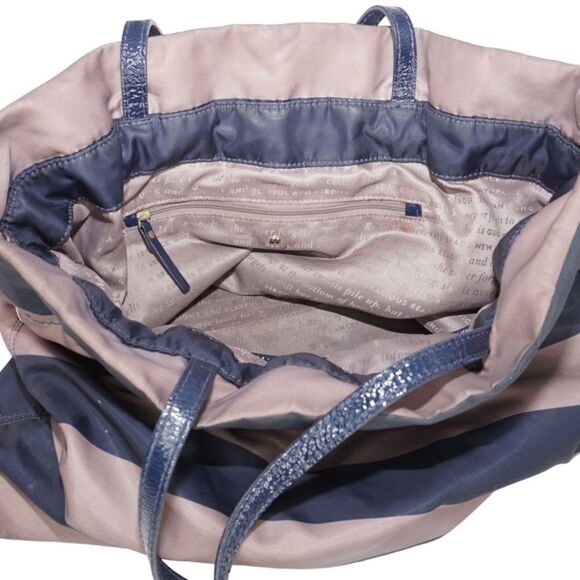 Kate Spade Sateen Striped Shoulder Bag with Drawstring Closure - Picture 5 of 12